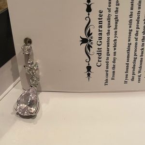 SweetV teardrop clear rhinestone wedding/special occasion earrings